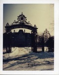 Front gate of Ochre Court after snow by Joseph Souza