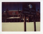 Salve Regina Newport Colllege sign in the snow by Joseph Souza