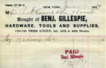 Receipt from Benj. Gillespie to P. McCormick by Benjamin Gillespie