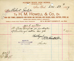 Receipt from H. M. Howell & Co. to Robert Goelet by H. M. Howell & Co