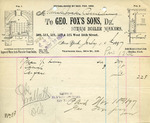 Receipt from Geo. Fox's Sons by Geo. Fox's Sons