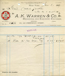 Invoice from A. K. Warren & Co.