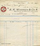 Invoice from A. K. Warren & Co. by A. K. Warren & Co.