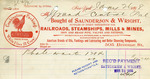 Receipt from Saunderson & Wright by Saunderson & Wright
