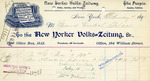 Receipt from the New Yorker Volks-Zeitung by New Yorker Volks-Zeitung