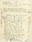Invoice from Joseph F. Sabin to Ogden Goelet by Joseph F. Sabin