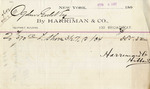 Invoice from Harriman & Co. to Ogden Goelet by Harriman & Co.