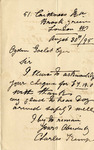 Letter from Charles Kemph to Ogden Goelet by Charles Kemph