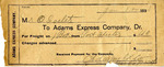 Receipt from Adams Express Company to Ogden Goelet by Adams Express Company