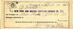 Receipt from New York and Boston Despatch Express Co. to Ogden Goelet