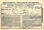 Contract with Adams Express Company