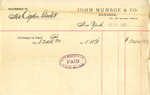 Receipt from John Munroe & Co. to Ogden Goelet by John Munroe & Co.
