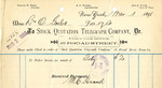 Receipt from Stock Quotations Telegraph Company to R and O Goelet