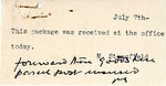 Note pertaining to package; Invoice from E. & H. Hummel & Co. to Robert Goelet