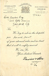 Letter from Davies & Son to Robert Goelet by Davies & Son