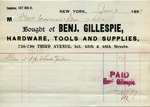 Receipt from Benj. Gillespie to P. McCormick by Benj. Gillespie