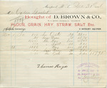 Receipt from D. Brown & Co. to Ogden Goelet by D. Brown & Co.