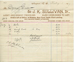 Receipt from J. K. Sullivan to Ogden Goelet by J. K. Sullivan