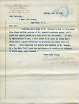 Letter from Ernest W. Bowditch to John Yale and Contract for blue stone curbing from James Sinclair & Co. to Ernest W. Bowditch (copy)