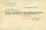 Letter from Ernest W. Bowditch to John Yale by Ernest W. Bowditch